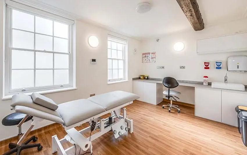 Clinic room at The Iron Infusion Centre in Ware, Hertfordshire