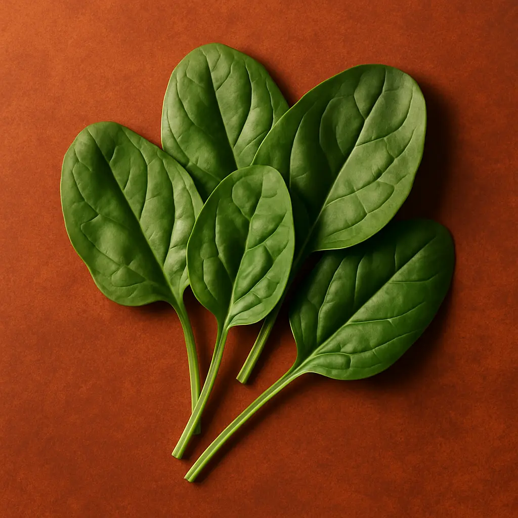 Spinach leaves symbolising iron